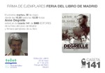 Firma de Anne Degrelle en la Caseta 141 de SND Editores en la Feria del Libro de Madrid