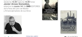 Firma de Javier Arcas en la Caseta 141 de SND Editores en la Feria del Libro de Madrid