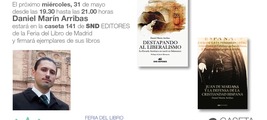 Firma de Daniel Marín en la Caseta 141 de SND Editores en la Feria del Libro de Madrid