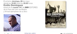 Firma de Emilio Domínguez en la Caseta 141 de SND Editores en la Feria del Libro de Madrid