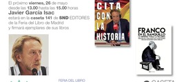 Firma de Javier García Isac en la Caseta 141 de SND Editores en la Feria del Libro de Madrid